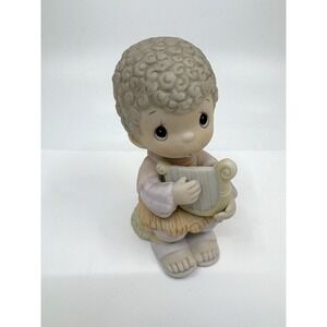 Precious Moments Joy to the World Ceramic Figurine Harp Jonathan And David